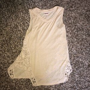 Mossimo Slubby Lace Tank - xs